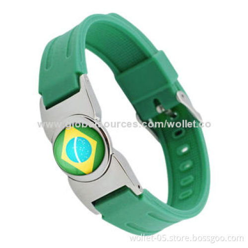 Wholesale World Cup Silicone Wristband/Magnetic Bracelet, Hot New Products for 2014